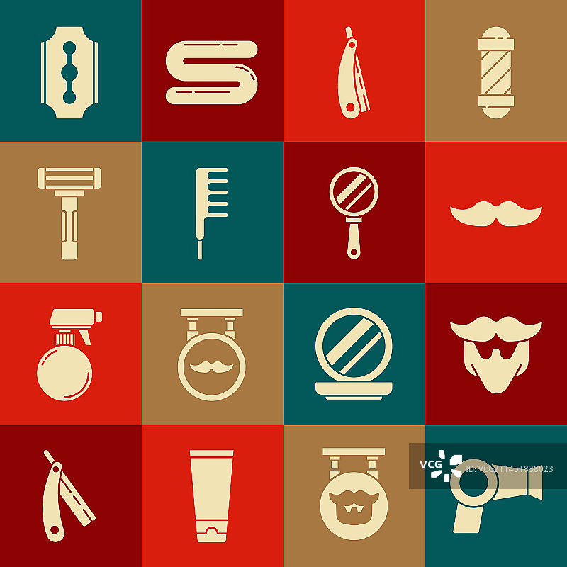 吹风机、胡须、直剃刀图片素材