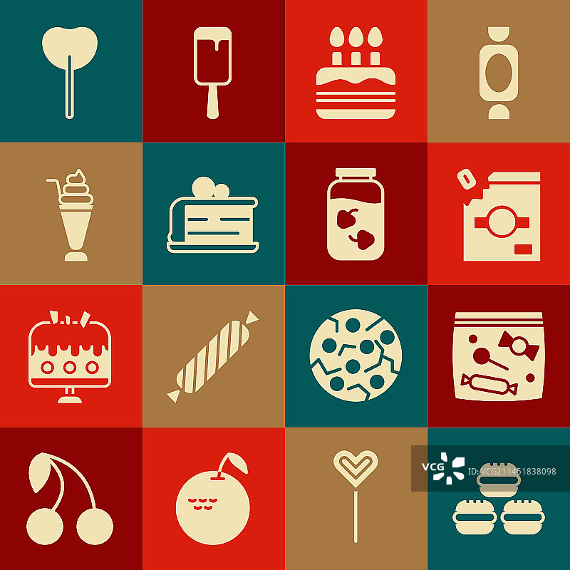 马卡龙曲奇糖果甜品包装套装图片素材