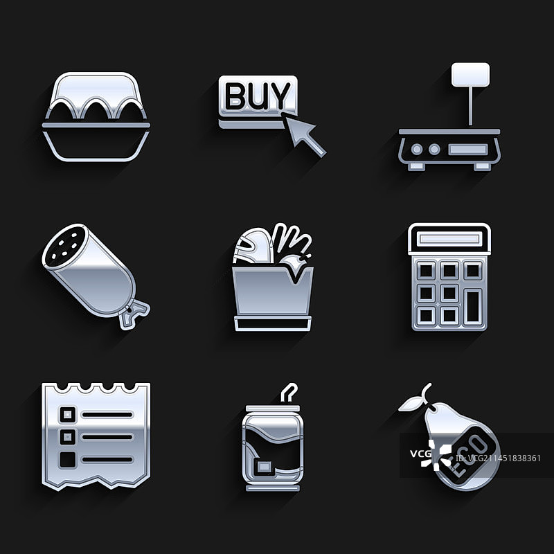 购物袋、食品和苏打罐组合图片素材