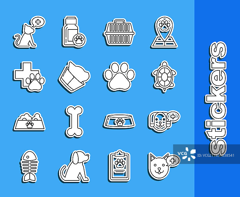 兽医诊所线条图案：宠物龟图片素材