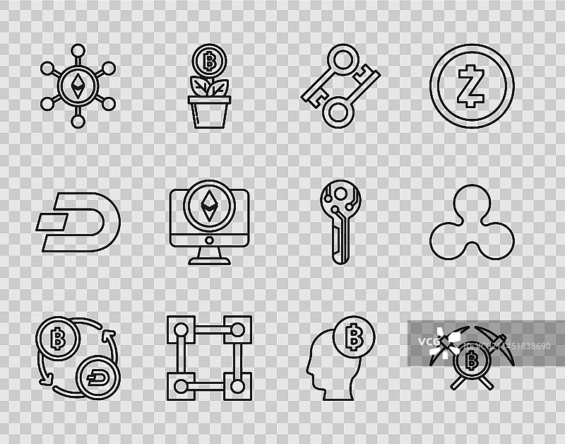 加密货币交易所线条设计图片素材