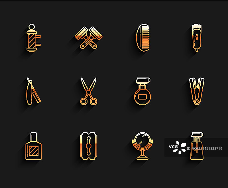 复古理发店剃须刀套装图片素材