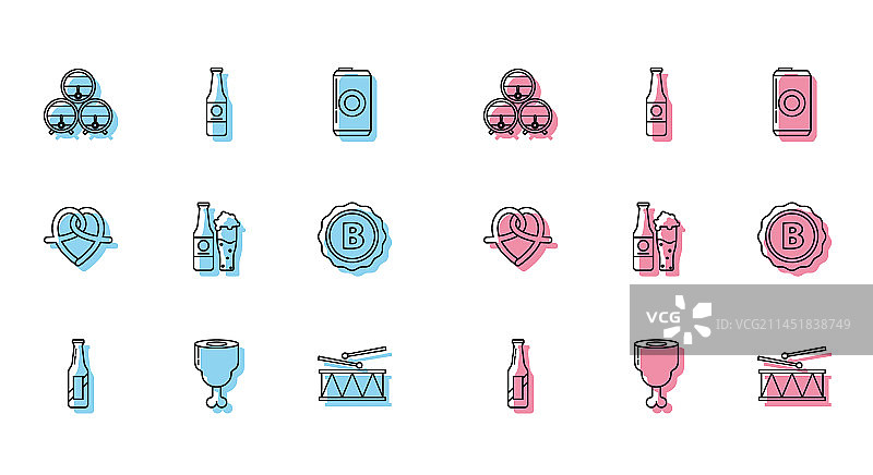 啤酒瓶鸡腿木桶图片素材