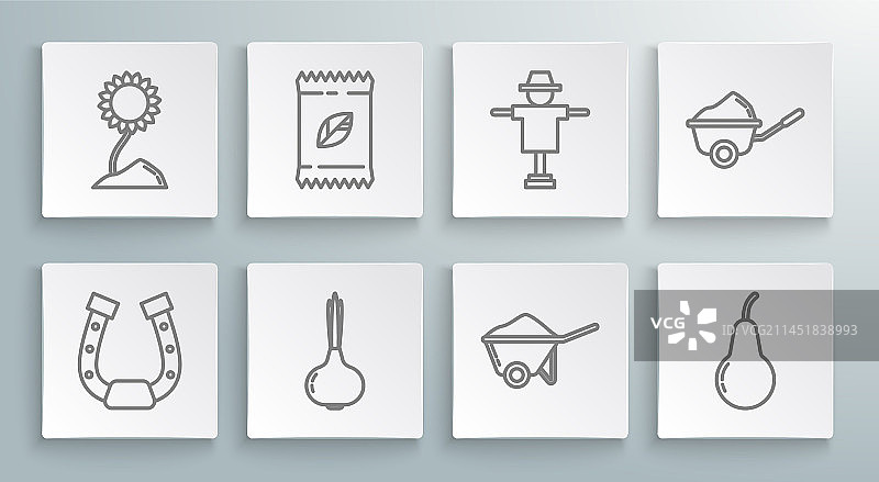 马蹄铁与种子包图片素材