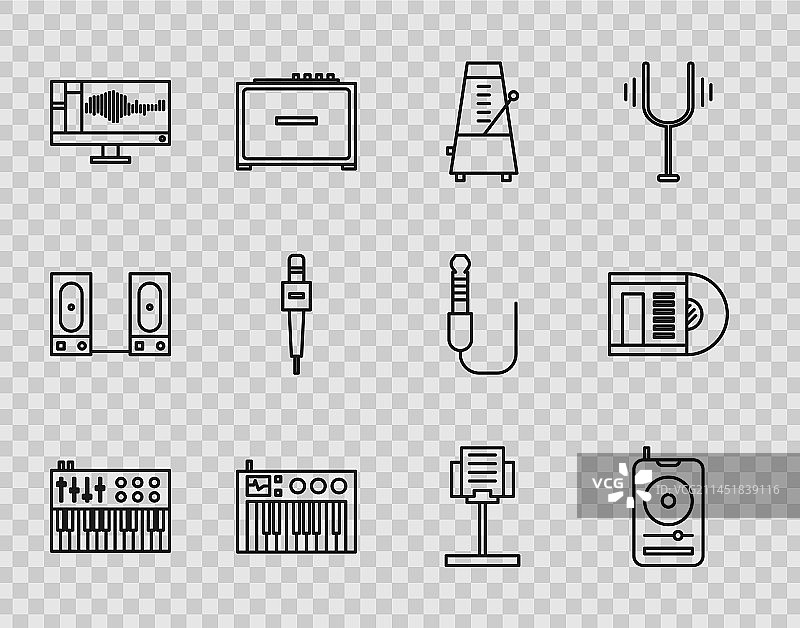 线条音乐合成器播放器节拍器图片素材