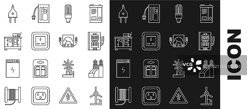 风力涡轮机核电站线条图片素材