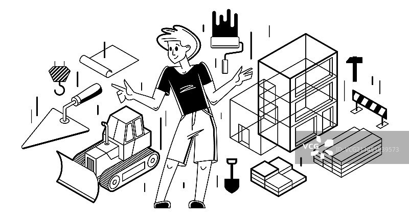 建筑设计师轮廓潮流图片素材