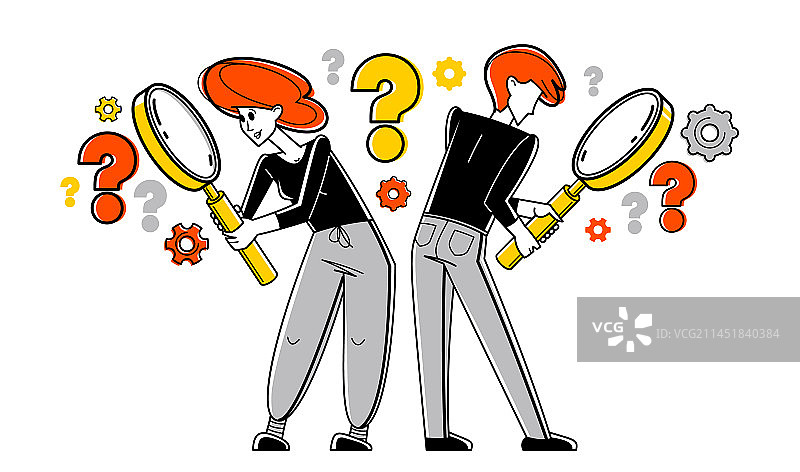 进行咨询和收集的年轻人图片素材