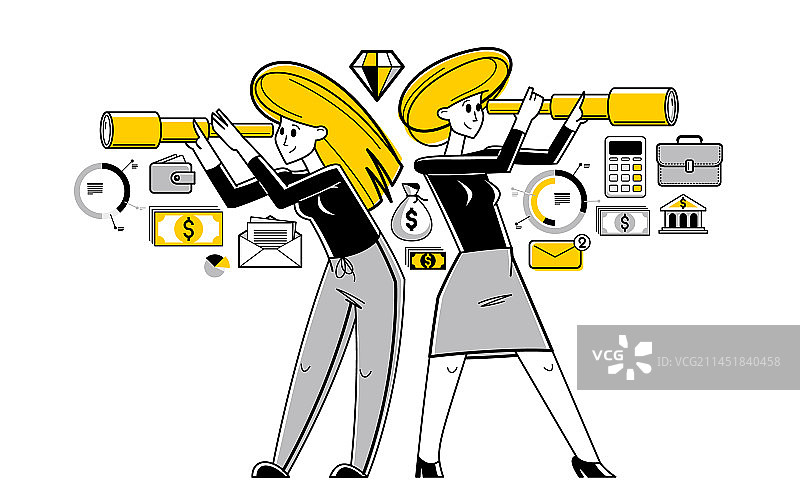 寻找机会的商务团队轮廓图片素材