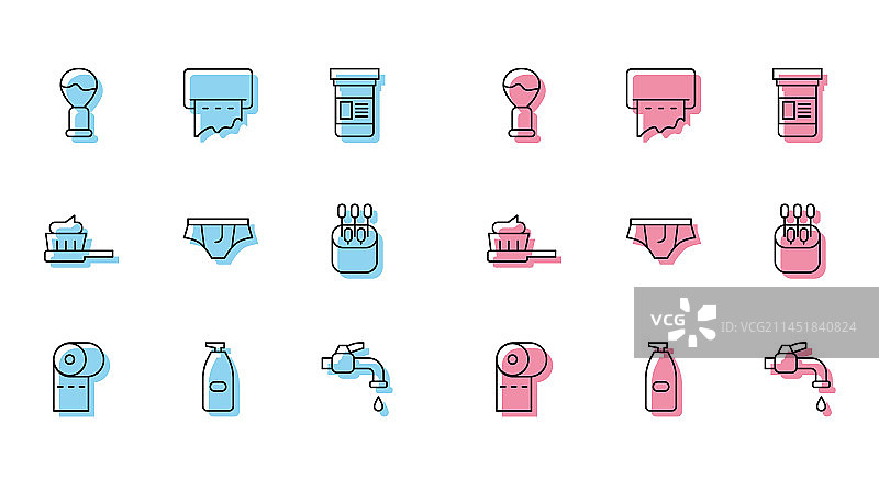 卷纸液体瓶马桶线条图标图片素材