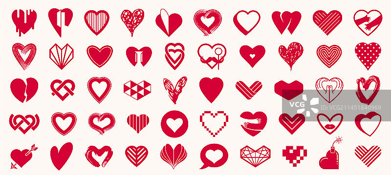 心形标志或图标集合图片素材