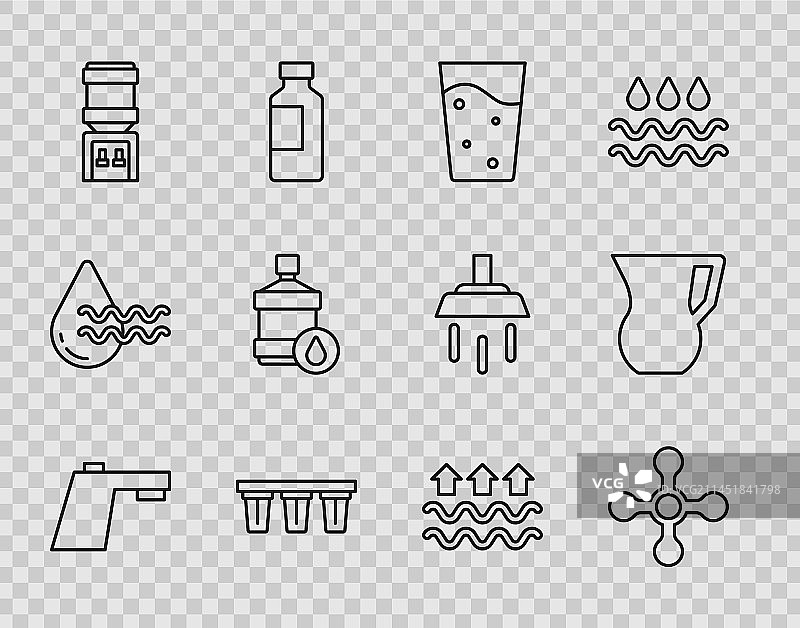 水管、水龙头和带过滤器的玻璃杯图片素材