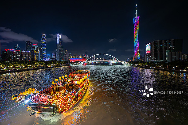 珠江夜游图片素材