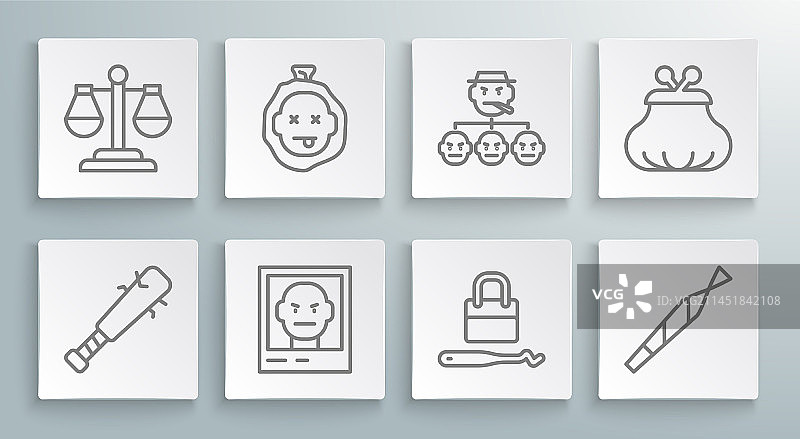 带钉子的棒球棒、谋杀通缉图标图片素材