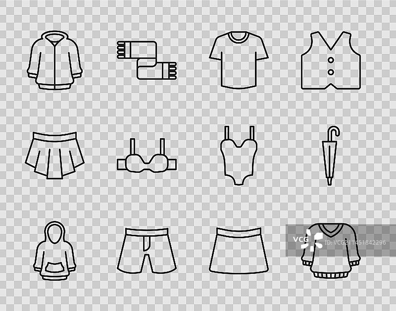 连帽衫毛衣T恤短裤套装图片素材