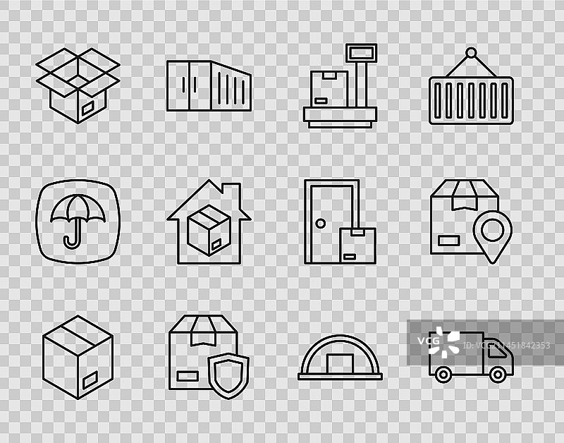 线条纸箱硬纸板箱运输货物图片素材