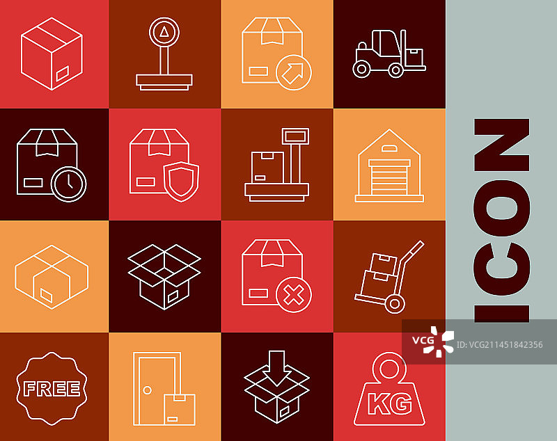 包含手推车和仓库货物的重量设计图片素材