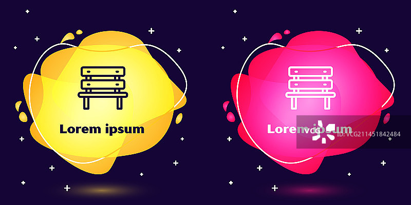 蓝色背景上的长椅图标图片素材