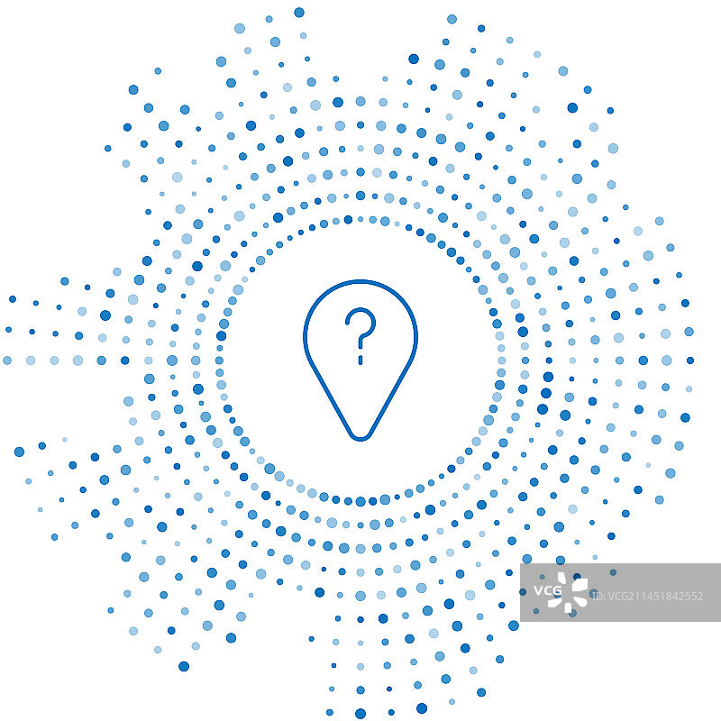 蓝色线条未知路线点图标，隔离状态图片素材
