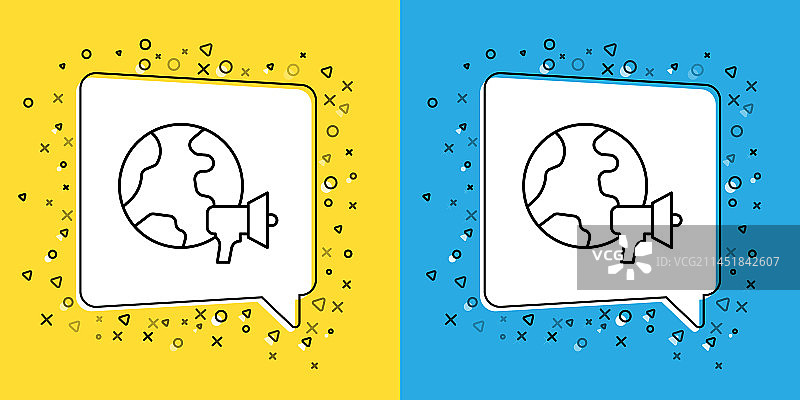 黄色背景上的世界新闻图标图片素材