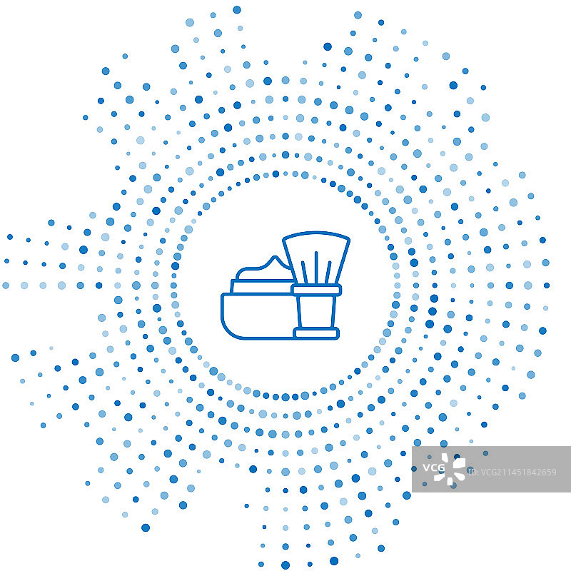 蓝色线条剃须刷和泡沫图标图片素材