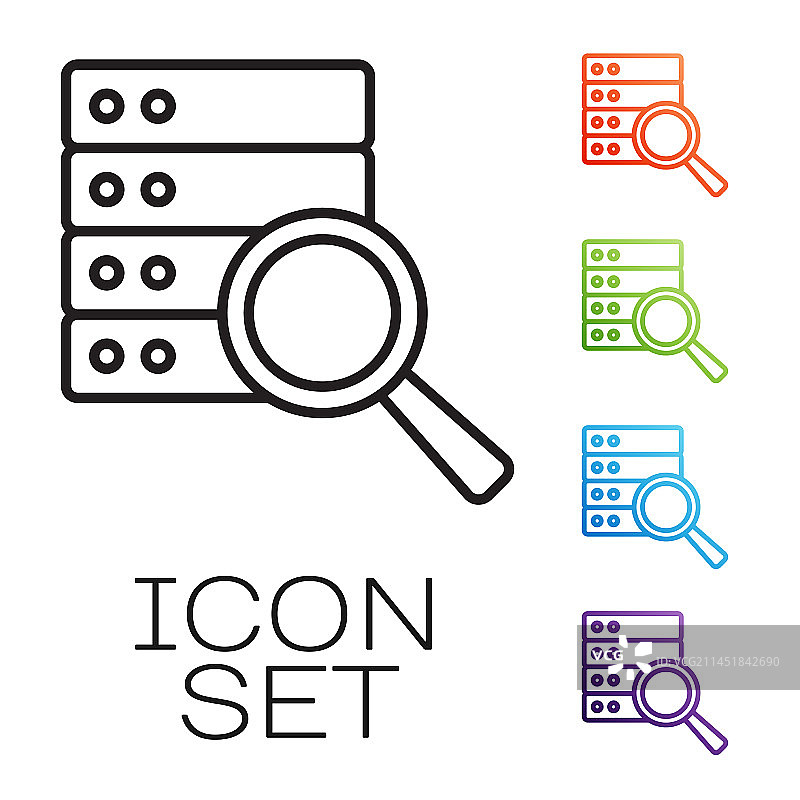 黑色线条服务器数据网站托管图标图片素材