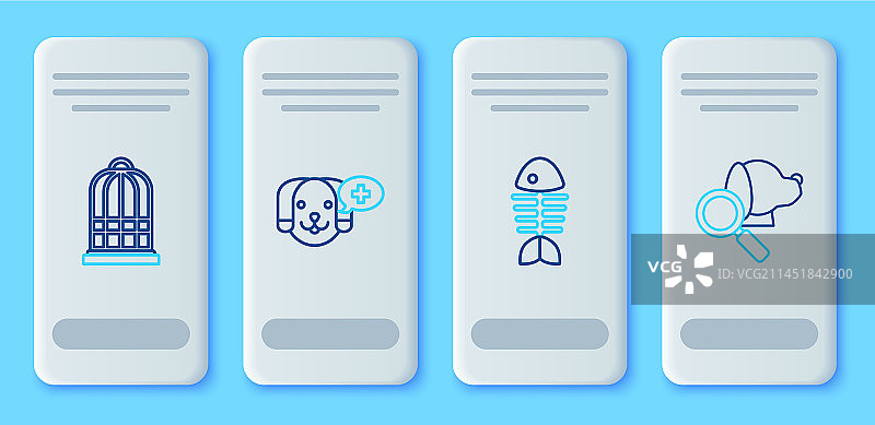 兽医诊所鱼骨骼符号图标图片素材