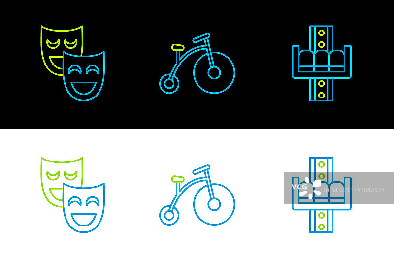 游乐场设施：旋转木马、喜剧表演图片素材