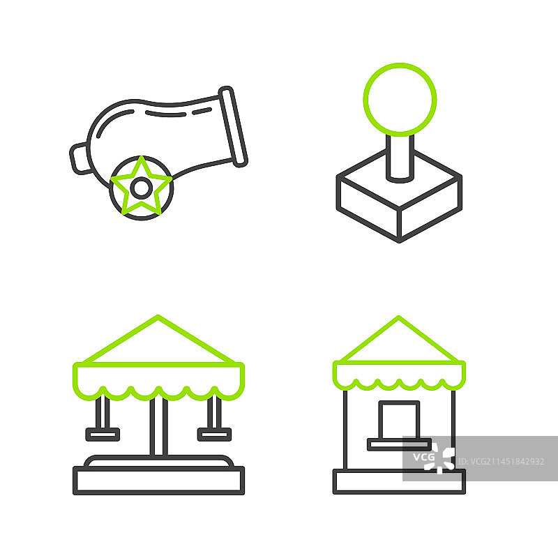 线路票务售票亭旋转木马景点图片素材