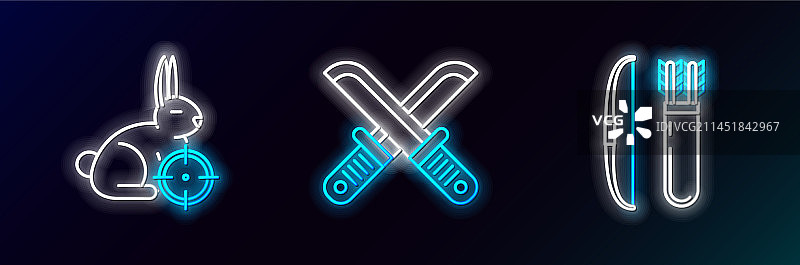 箭筒弓箭狩猎兔子组合图片素材