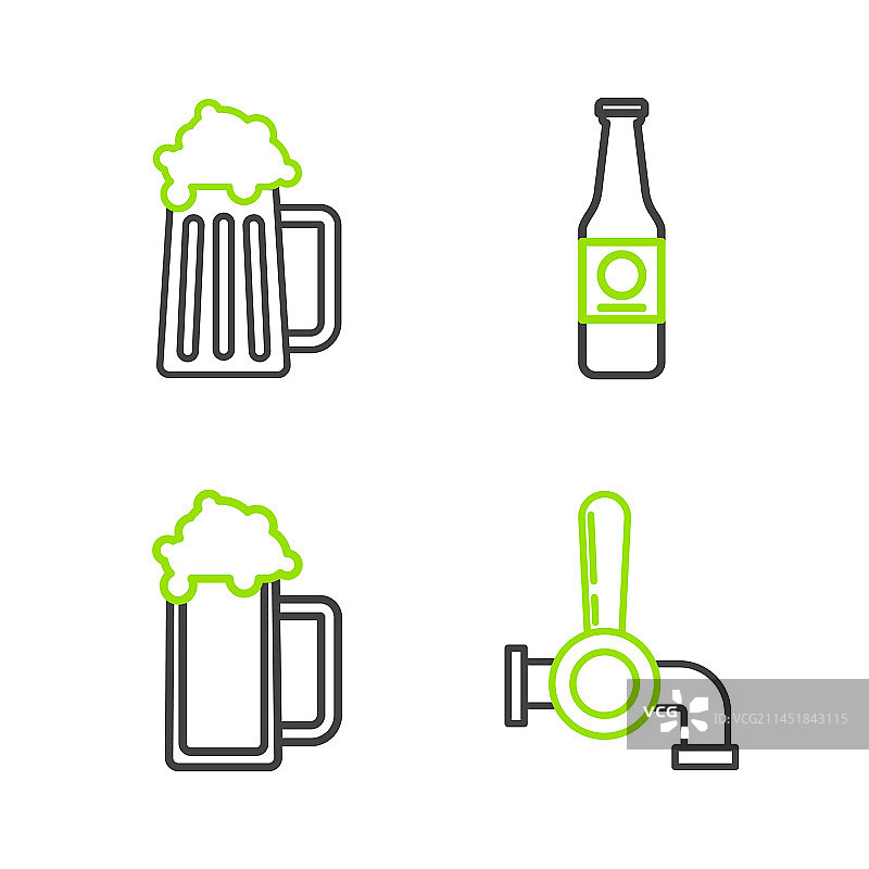 啤酒龙头玻璃啤酒瓶图片素材