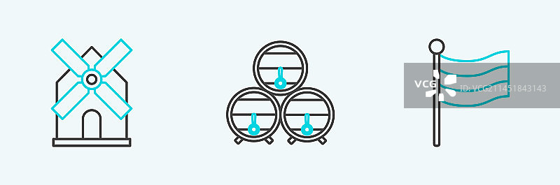 德国国旗风车线条组合图片素材