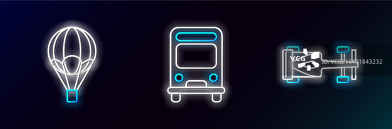 方程式赛车热气球巴士图标图片素材