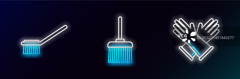 橡胶手套与马桶刷图片素材