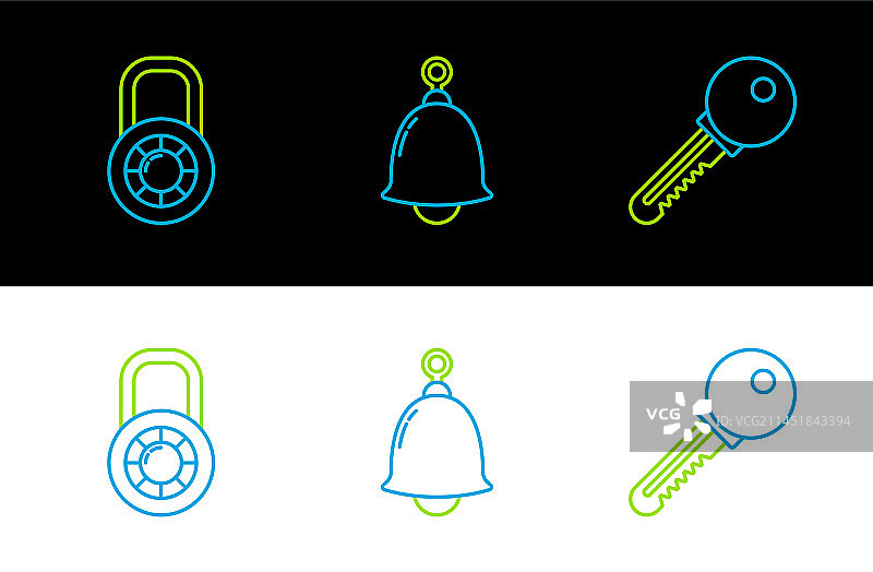 线性钥匙安全密码锁图片素材