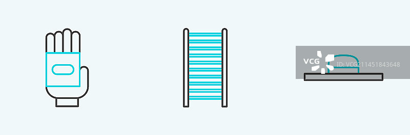 工人帽园艺手套和木制工具图片素材