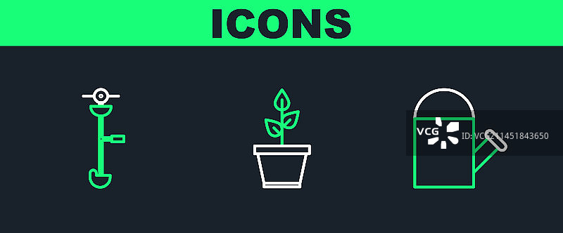 水管喷壶草和杂草电力图片素材