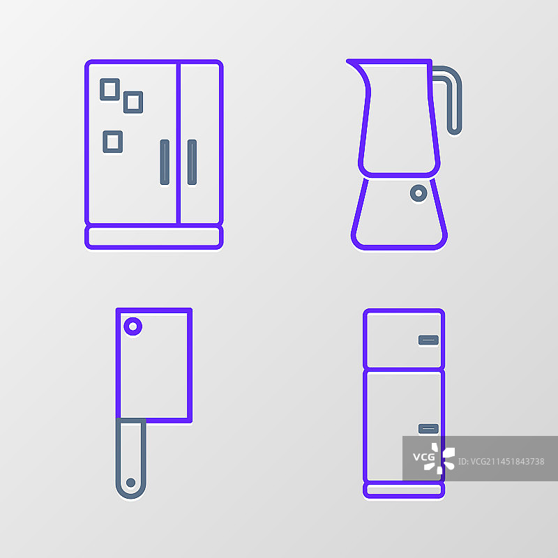 带线条的冰箱绞肉机摩卡壶图片素材