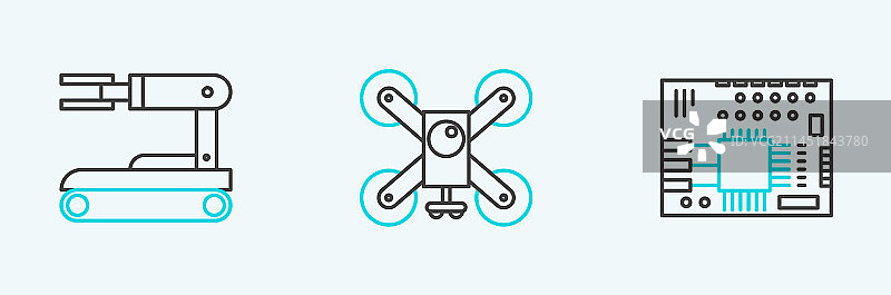 印刷电路板机器人矢量图图片素材