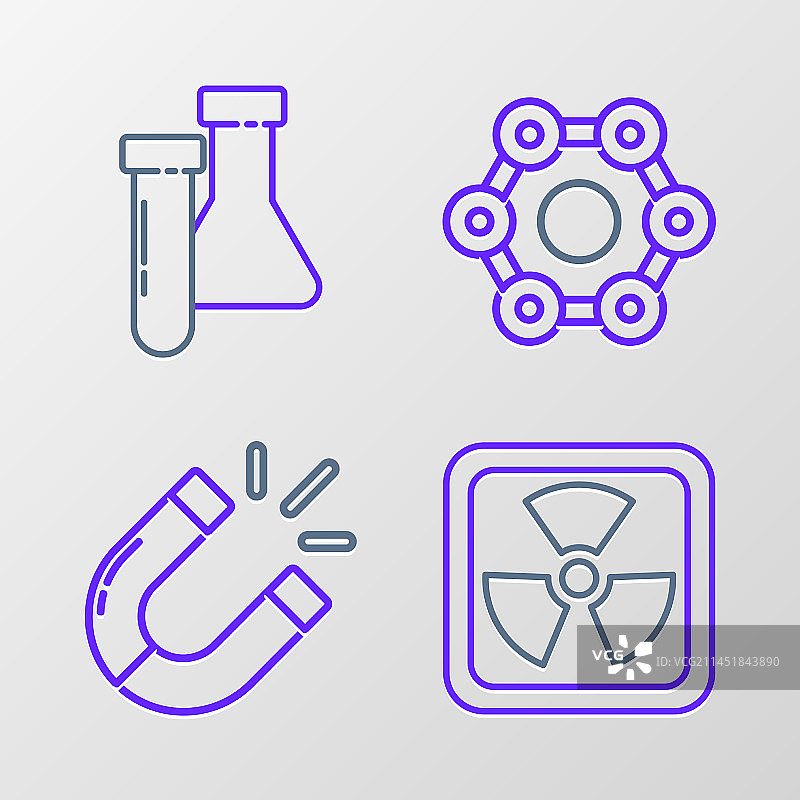 放射性磁铁和化学式图片素材