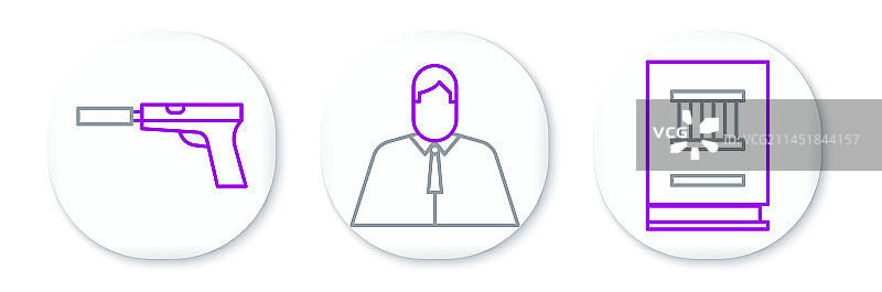 法学书籍、手枪或带消音器的枪图片素材