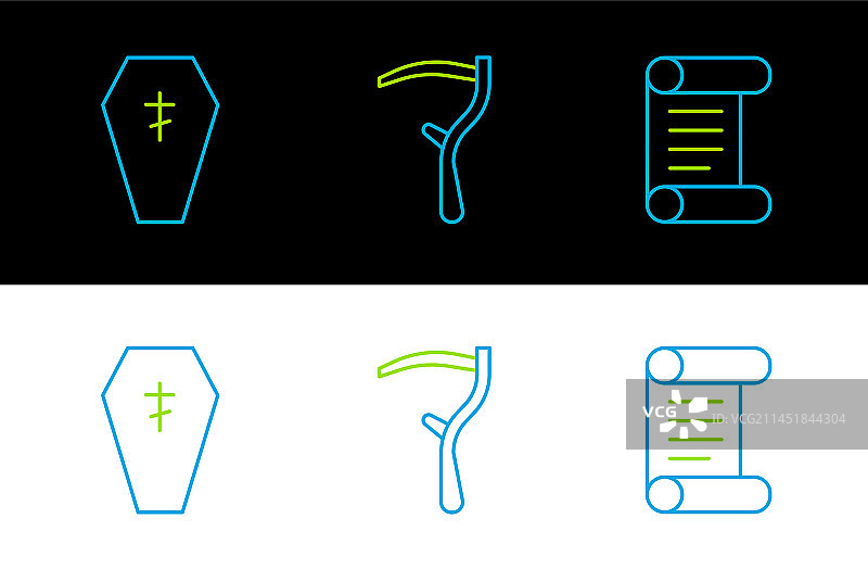 法令羊皮纸卷轴棺材组合图片素材