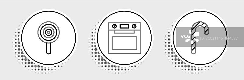 圣诞拐杖糖棒棒糖烤箱线条素材图片素材