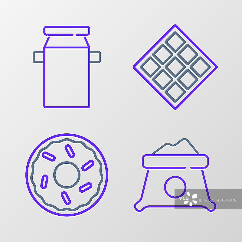 面粉袋甜甜圈华夫饼罐头系列图片素材