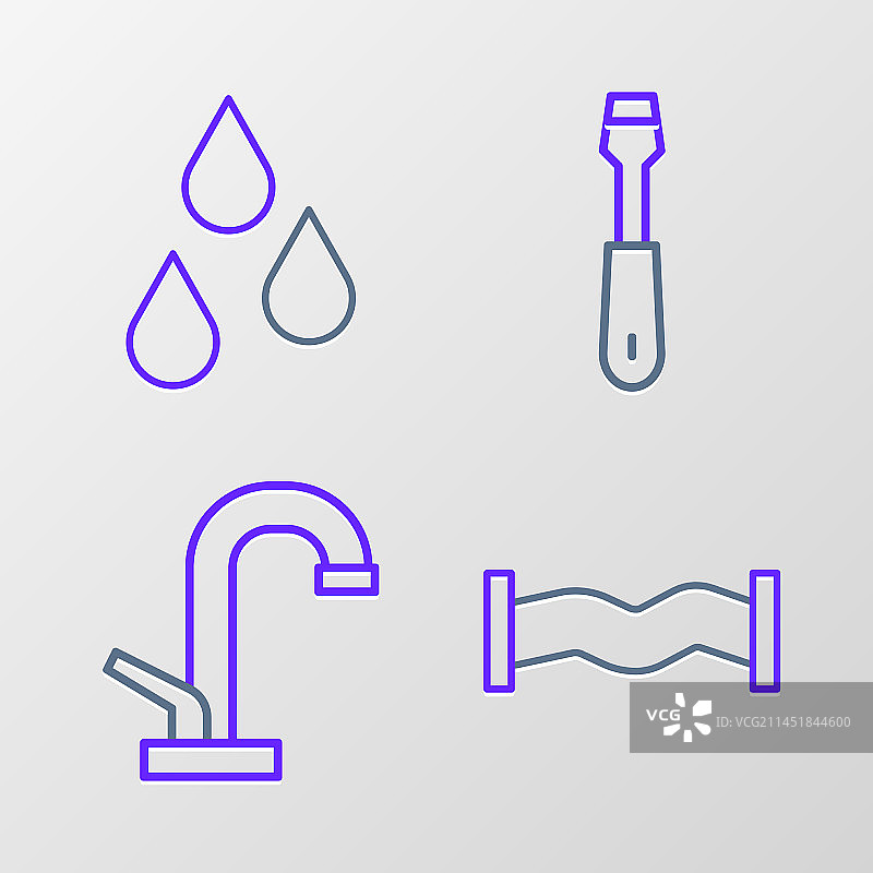 金属管道水龙头工业线条组合图片素材