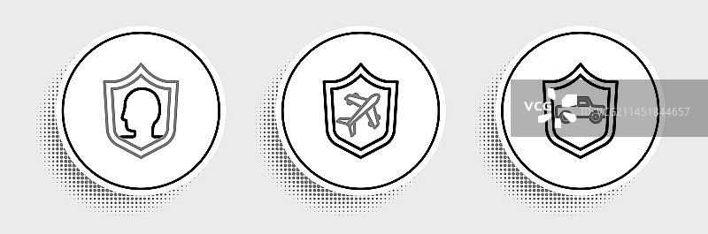 汽车盾牌人寿保险飞机图片素材