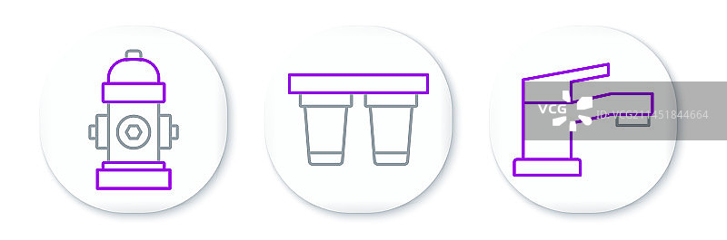 水龙头消防栓过滤器线条图标图片素材