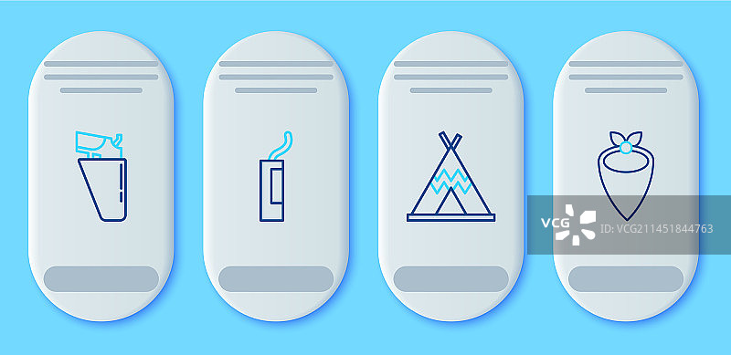 炸弹印第安圆锥帐篷线条组合图片素材