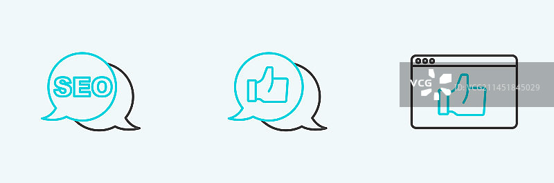 线条集：客户产品评级、SEO优化图片素材