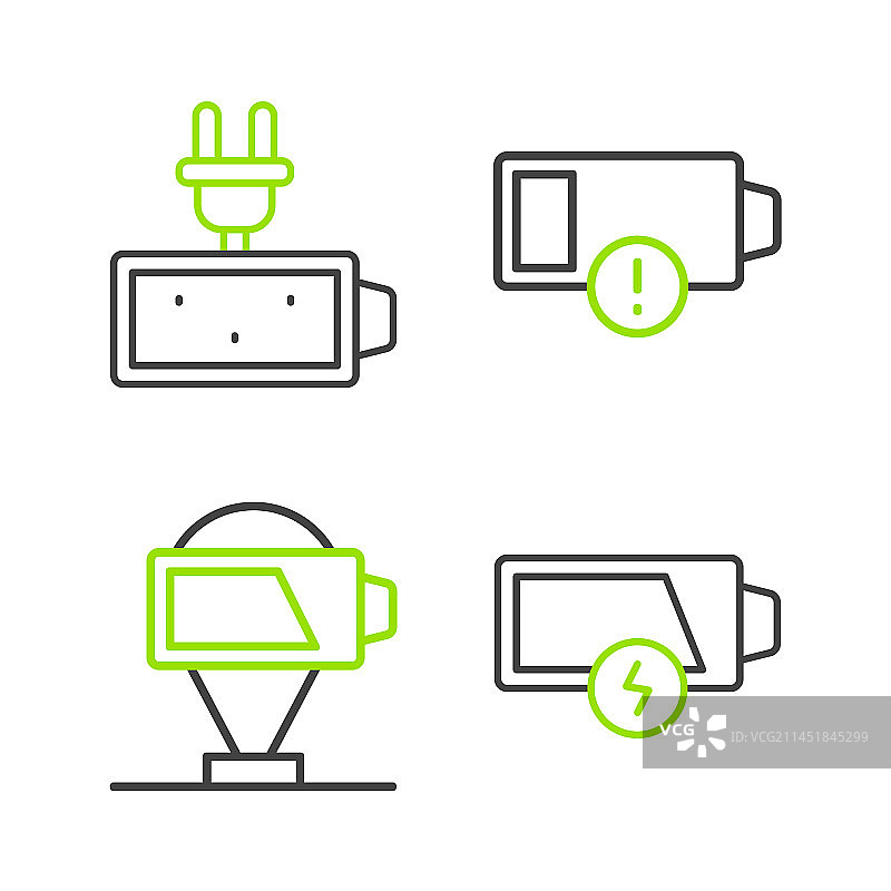 低电量、电池充电图标图片素材